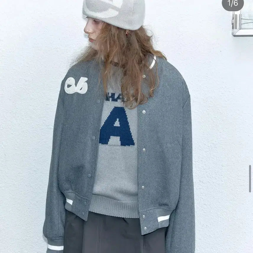 [BUNJANG] Enzoblues Stadium Jacket Gray / 엔조블루스 Enzoblues 스타디움 자켓 그레이