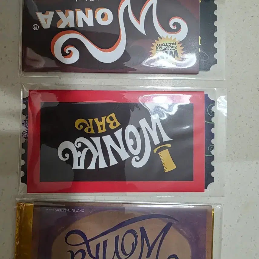 [BUNJANG] Wonka Official &amp; Unofficial Ticket Set / 웡카 오리지널티켓 공식 비공 3종