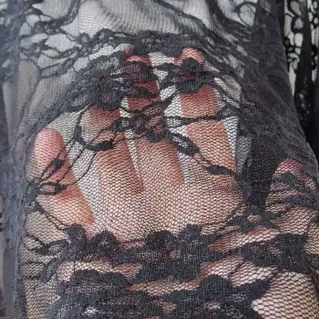 [BUNJANG] Black Lace Layered Wrap Skirt / 블랙 레이스 레이어드 랩스커트(새상품)