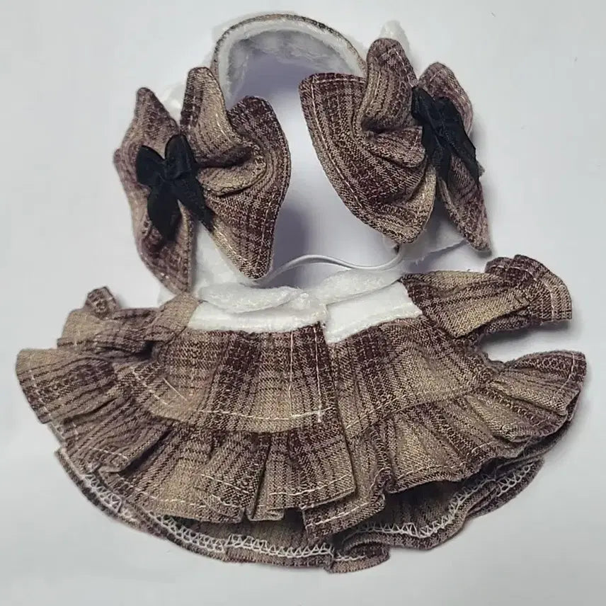[BUNJANG] 10cm Plush Doll Clothes Choco Latte Dress / 10cm 솜인형 인형 10깅 이츠누이 누이 옷 드레스 초코라떼 메이블랑