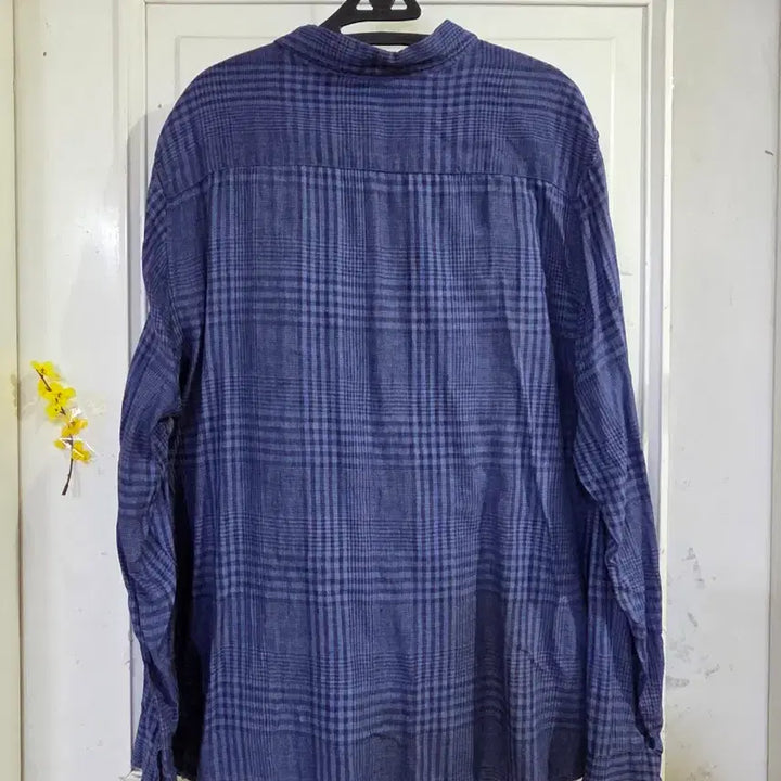 [BUNJANG] Summer Linen Check Pattern Shirt / 봄 여름  고급스런  마 린넨  남방셔츠   깨끗해요 가슴단면 61
