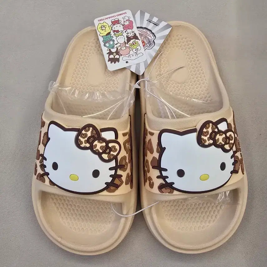 [BUNJANG] Hello Kitty Leopard Ribbon Slippers / 헬로키티 호피리본 슬리퍼 230