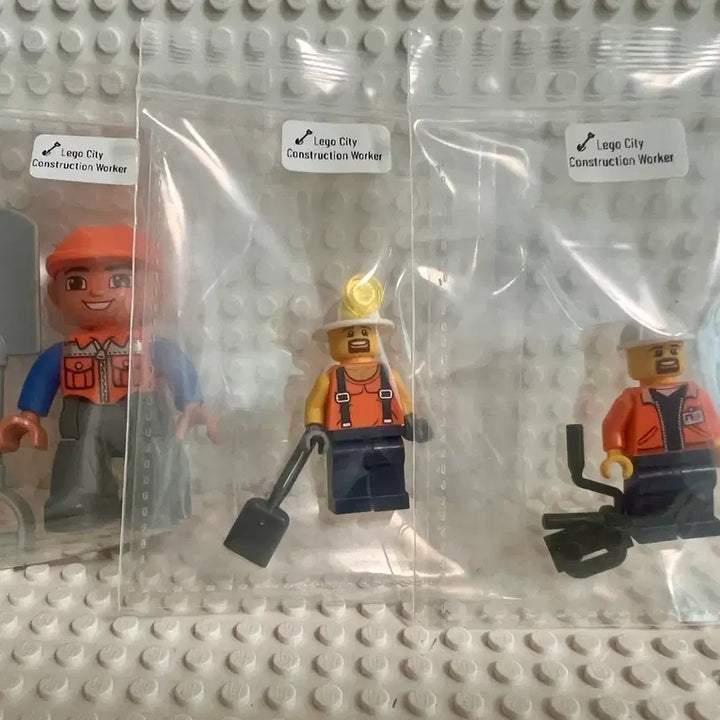 [BUNJANG] Lego Construction Worker Bundle Set / 레고 건설 노동자 피규어 3종일괄