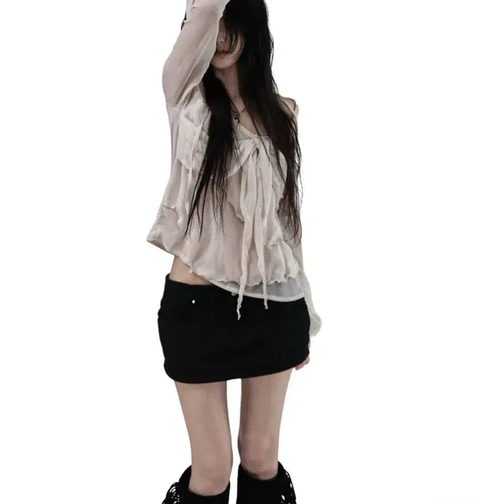 [BUNJANG] Chicwin Frey Chiffon Blouse / 시크윈 프레이 쉬폰 블라우스