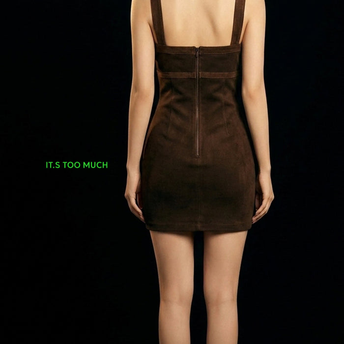 [BUNJANG] Vintage Leather Mini Slip Dress / 1363 가죽빈티지원피스 미니원피스 끈나시원피스 슬립원피스 케주얼원피스