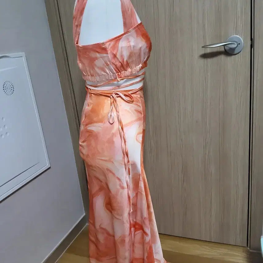 [BUNJANG] Orange Marble Two-Piece Set / 여름 오렌지 투피스 S