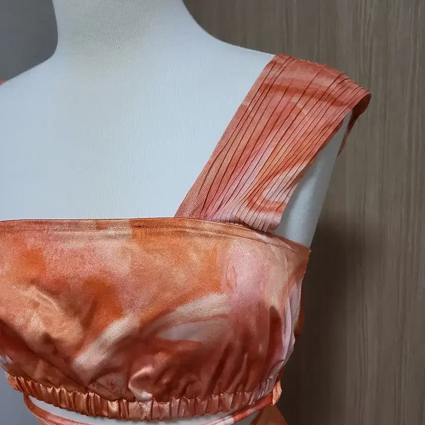 [BUNJANG] Orange Marble Two-Piece Set / 여름 오렌지 투피스 S