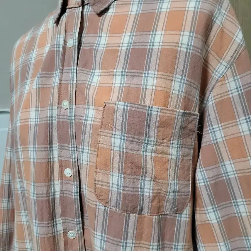 [SOLD OUT] 오렌지 체크 남방