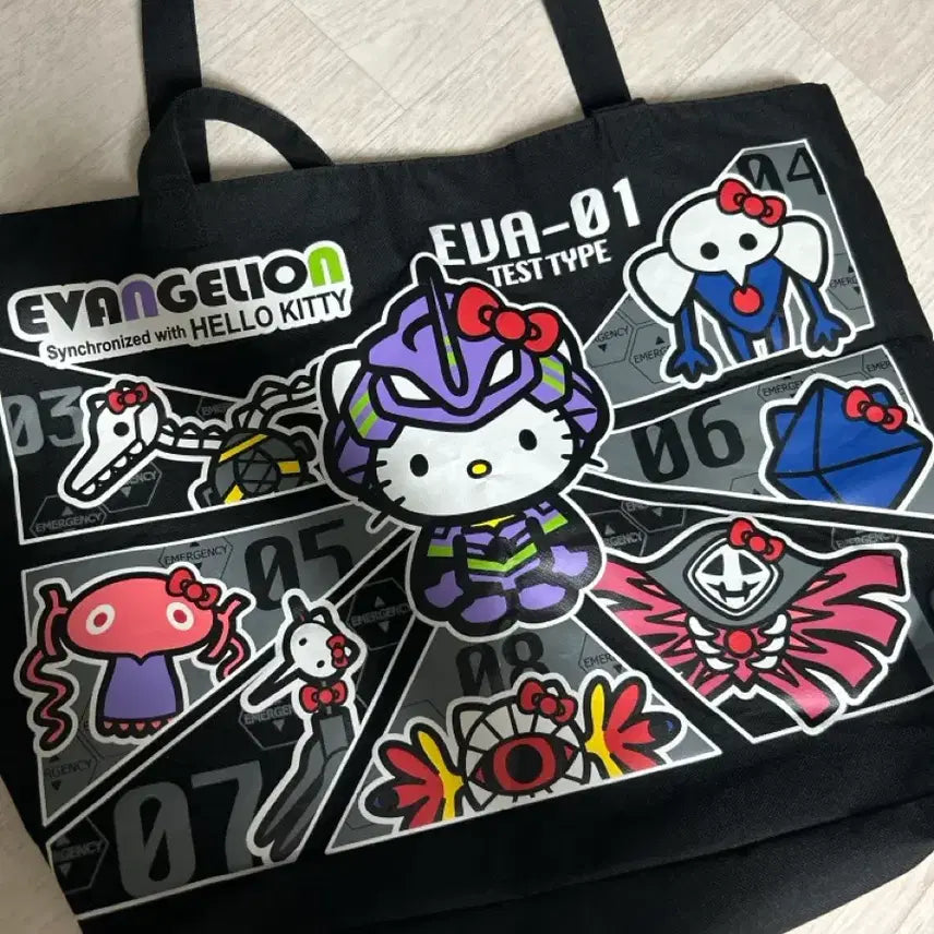 [BUNJANG] Evangelion X Hello Kitty Tote Bag / 에반게리온 X 헬로키티 콜라보 토트백