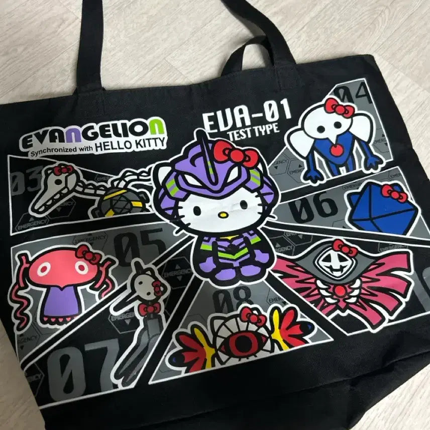 [BUNJANG] Evangelion X Hello Kitty Tote Bag / 에반게리온 X 헬로키티 콜라보 토트백