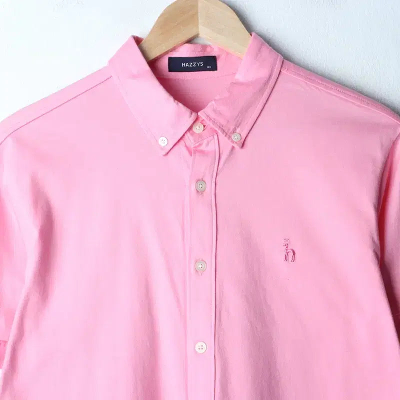 [BUNJANG] Hazzys Pink Solid Cotton Polo Shirt / (L-XL) 헤지스 반팔 카라 티셔츠 셔츠 남방 핑크 무지 면-183DB