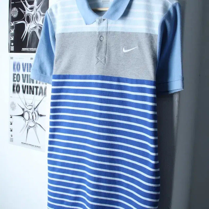 [BUNJANG] Nike Blue Polo Shirt / (L-2XL) 나이키 반팔 카라 티셔츠 빅사이즈 블루 올드스쿨-183E6