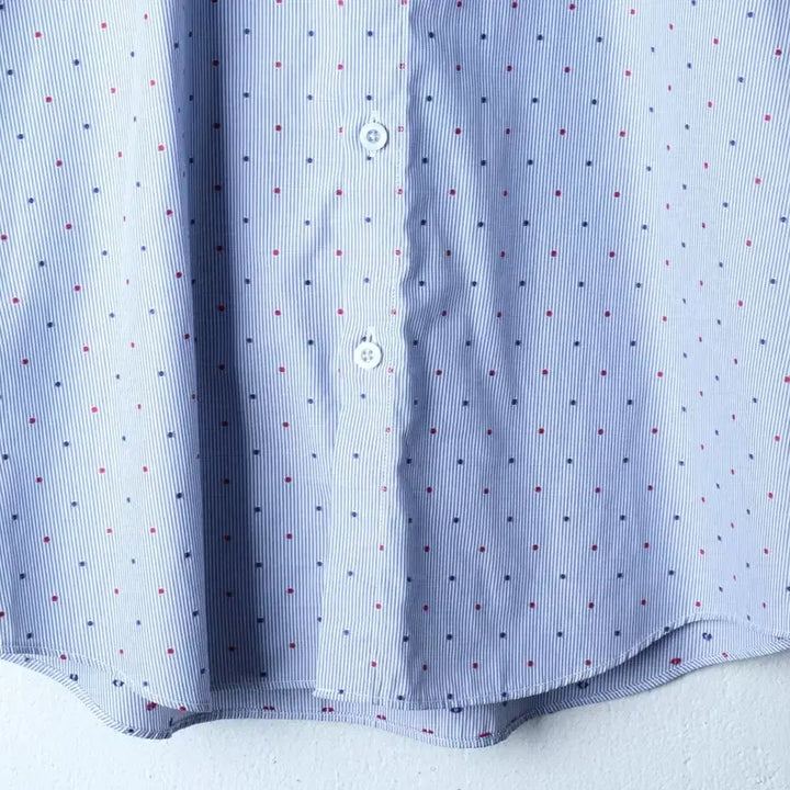 [BUNJANG] Jill Stuart Striped Short Sleeve Shirt / (M-L) 질스튜어트 반팔 카라 티셔츠 셔츠 남방 스트라이프-183AA