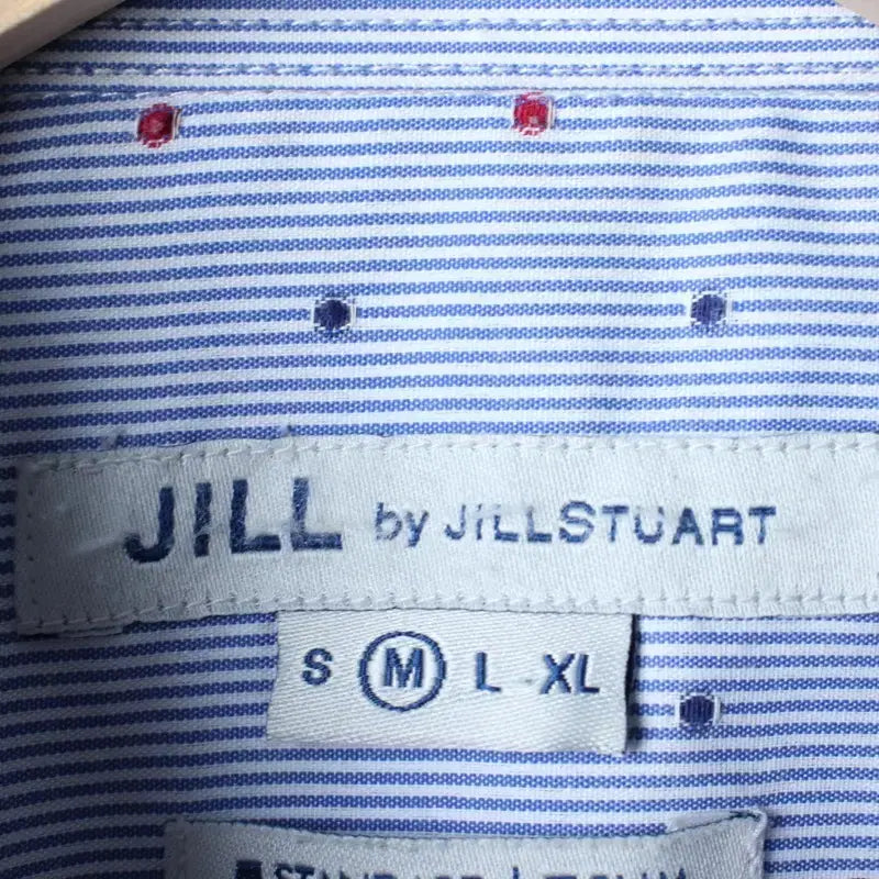 [BUNJANG] Jill Stuart Striped Short Sleeve Shirt / (M-L) 질스튜어트 반팔 카라 티셔츠 셔츠 남방 스트라이프-183AA