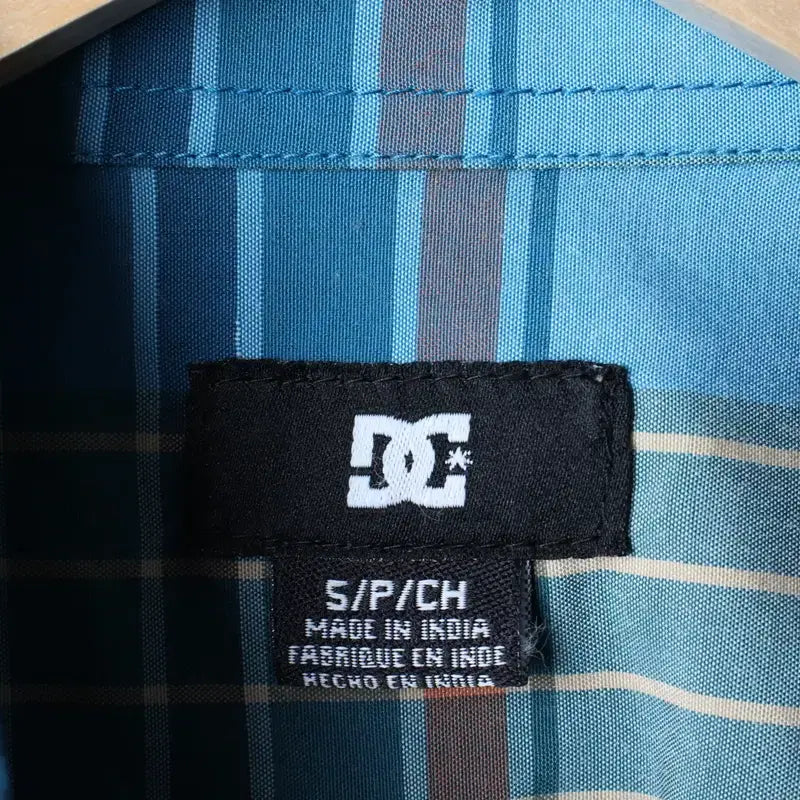 [BUNJANG] S-M Checkered Polo Shirt / (S-M) 디씨슈즈 반팔 카라 티셔츠 셔츠 남방 체크 블루-183B1