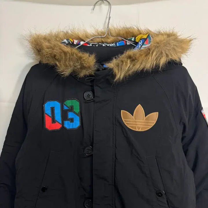 [BUNJANG] Adidas Hooded Long Padded Jacket / 아디다스 야상 후드 롱패딩 자켓