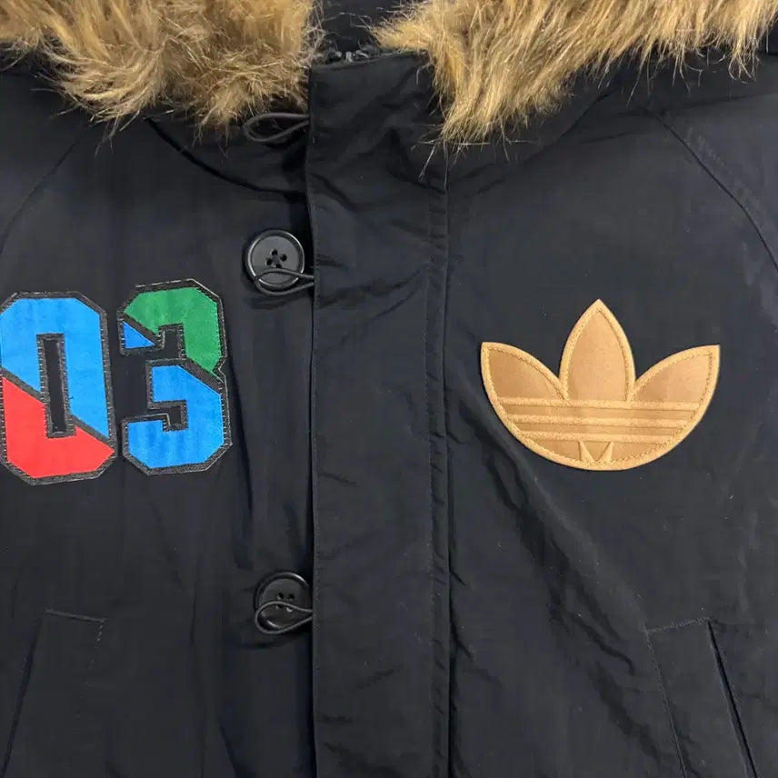 [BUNJANG] Adidas Hooded Long Padded Jacket / 아디다스 야상 후드 롱패딩 자켓