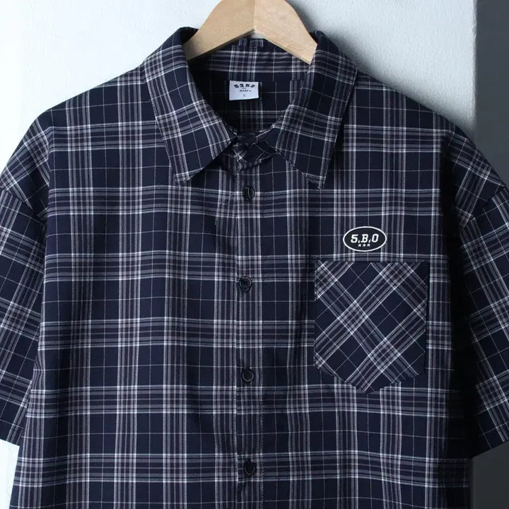 [BUNJANG] OiOi Checkered Collar Shirt / (L-XL) 오아이오아이 반팔 카라 티셔츠 셔츠 남방 체크-183B6
