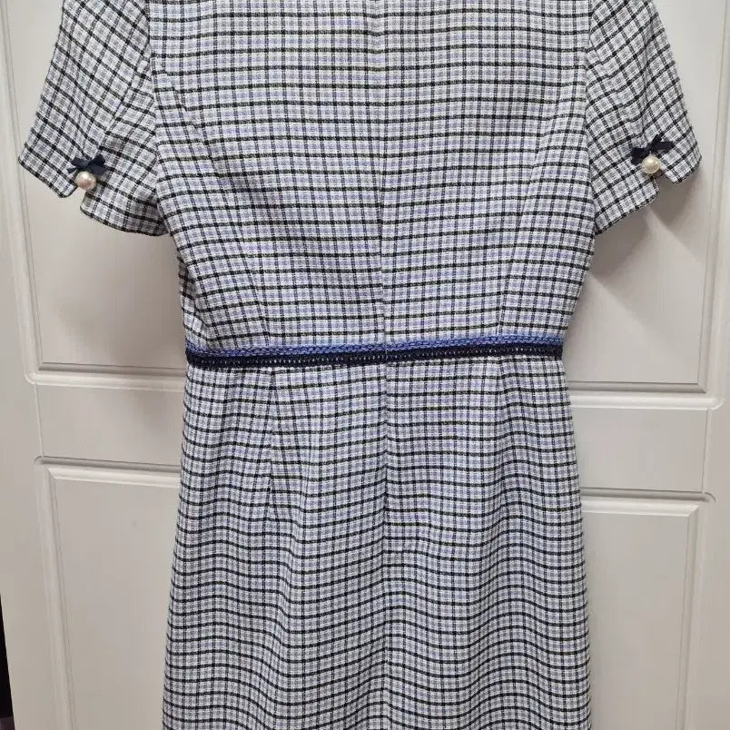 [BUNJANG] LINE Pearl Check Tweed Dress / LINE 펄 체크 트위드 원피스