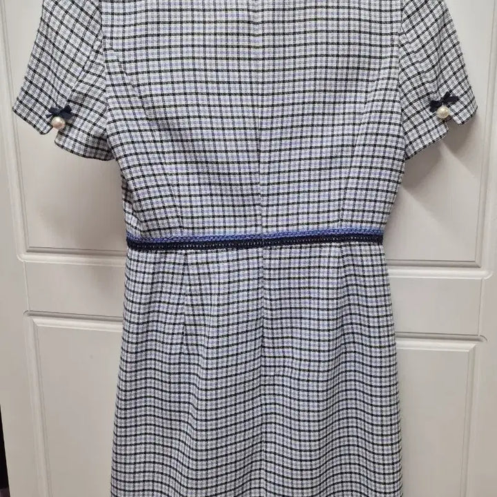 [BUNJANG] LINE Pearl Check Tweed Dress / LINE 펄 체크 트위드 원피스