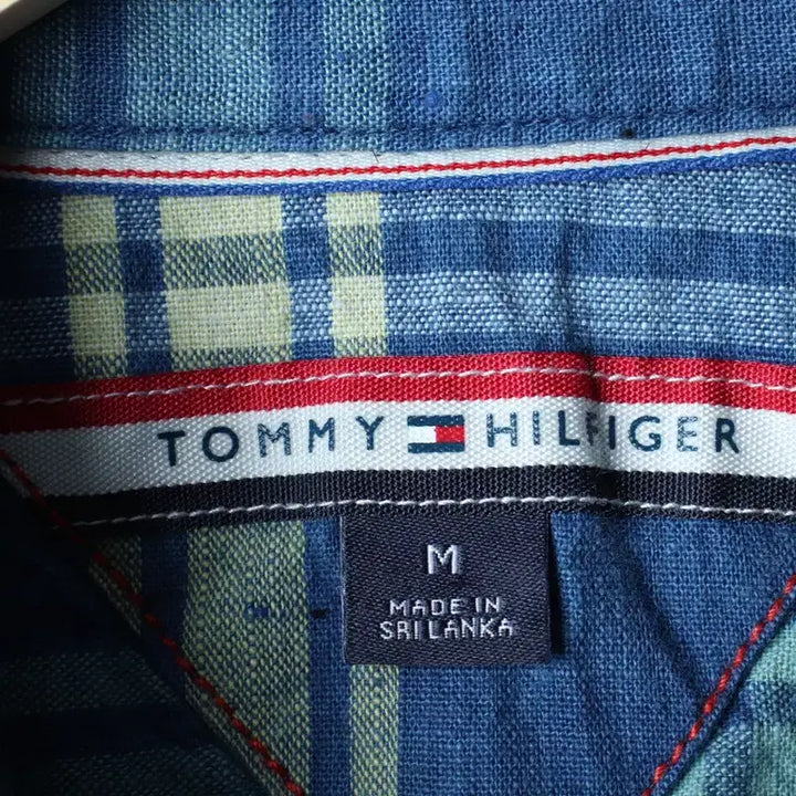 [BUNJANG] Tommy Hilfiger Checkered Polo Shirt / (M-L) 타미힐피거 반팔 카라 티셔츠 셔츠 남방 체크 블루-183BA