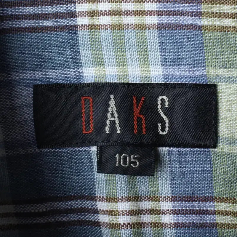 [BUNJANG] Daks Check Linen Short Sleeve Shirt / (XL-2XL) 닥스 반팔 카라 티셔츠 셔츠 남방 체크 린넨-183C4