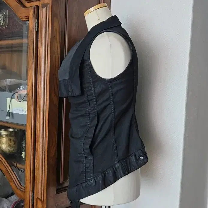 [BUNJANG] Rick Owens Denim Vest - Black / 릭오웬스[정품]데님 왁심 베스트/M