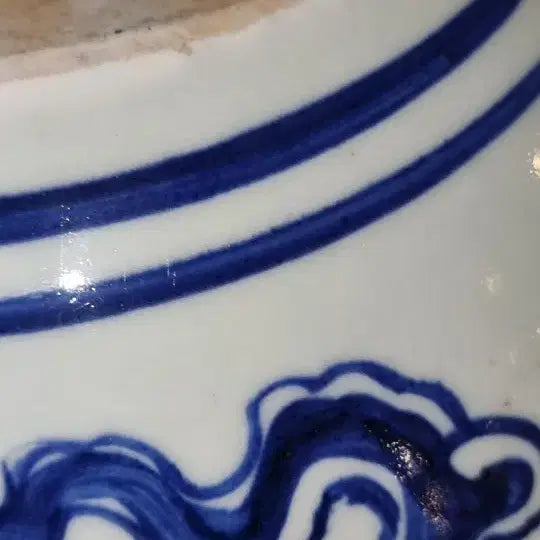 [BUNJANG] Chinese Celadon Porcelain Cloud and Dragon Vase / 선덕년제 청화백자 운용문 청구병 높43지34센 중국 도자기 고도자 골통품