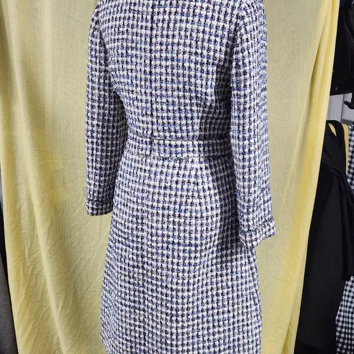 [BUNJANG] SISLEY Tweed Dress S / SISLEY 트위드 원피스 S 하객룩 벨트라인 슬림핏