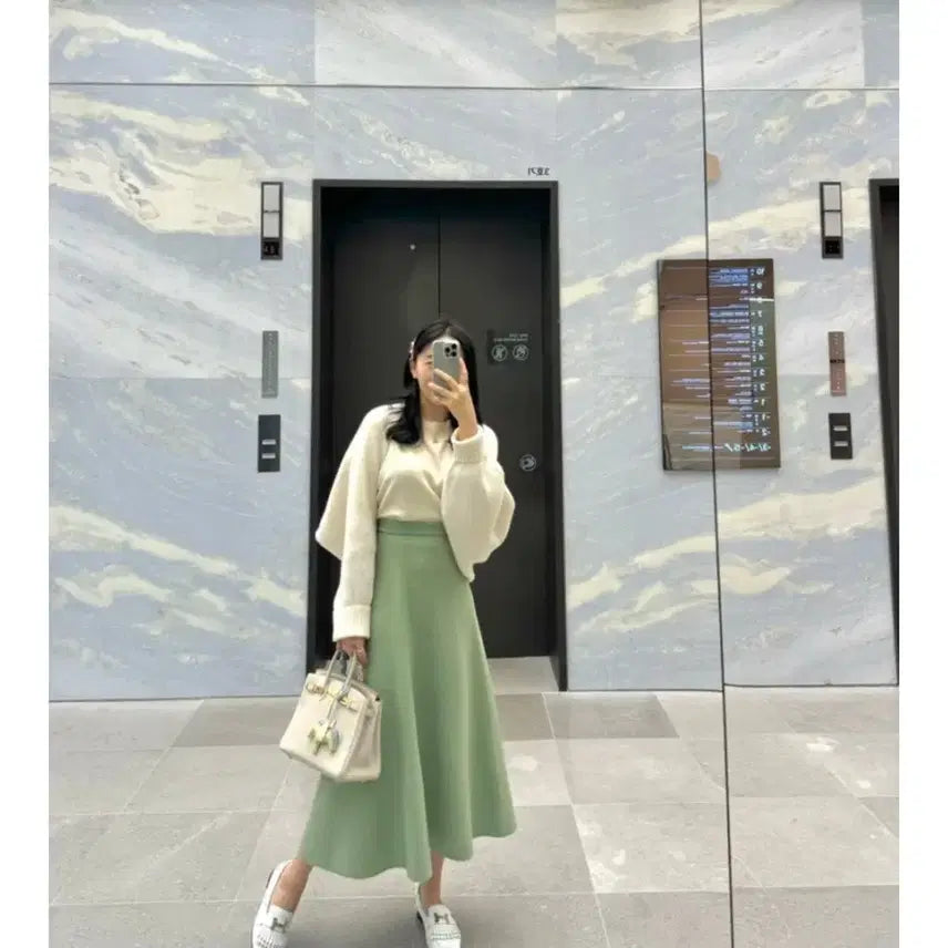 [BUNJANG] Jasmine K Knit Long Skirt / 자스민케이 니트 스커트
