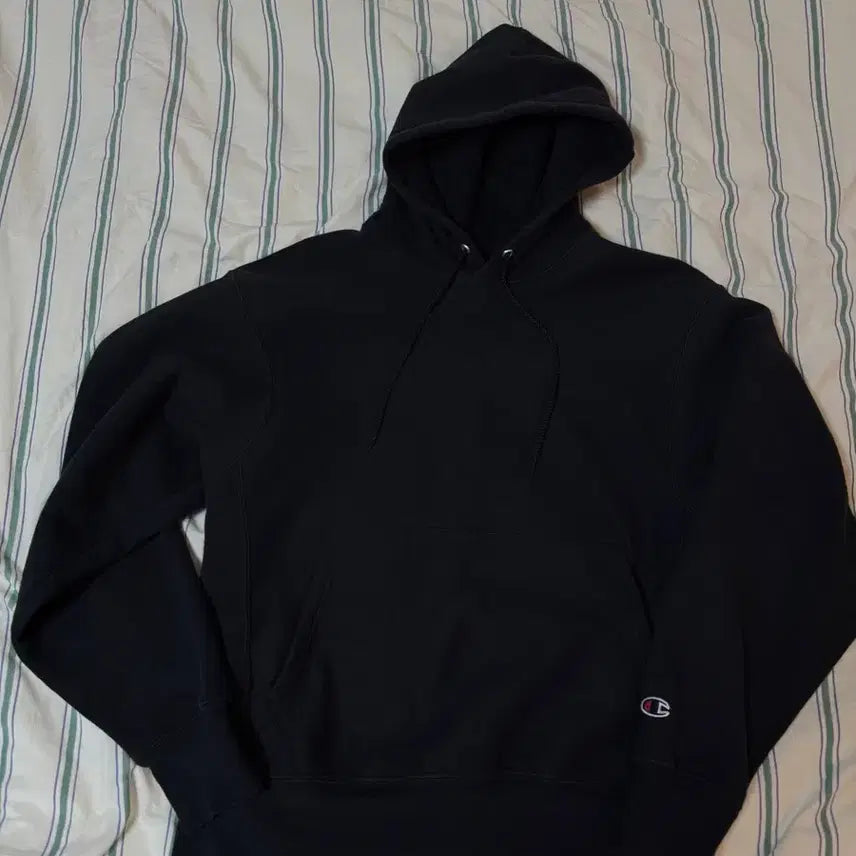 [BUNJANG] Champion Reverse Weave Hoodie Black / [105] 빈티지 챔피온 프리미엄 리버스위브 후디 블랙