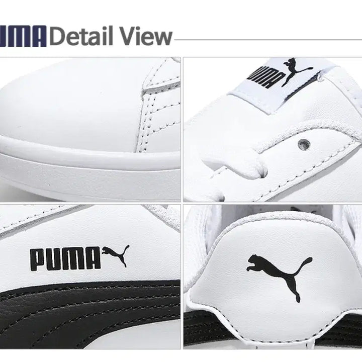 [BUNJANG] Puma Smash Leather Sneakers White Black / 푸마 스매쉬 레더 스니커즈 화이트 블랙