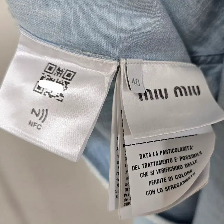 [BUNJANG] Miu Miu Chambray Crop Shirt (Size 40) / 미우미우 샴브레이 크롭 셔츠 40사이즈 판매