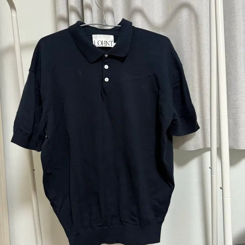 [BUNJANG] Lont Navy Knit T-shirt / 론트 반팔니트
