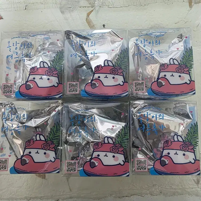[BUNJANG] Molang Summer Vacation Figure 6 Set / 몰랑이의 여름휴가 피규어 6종 세트