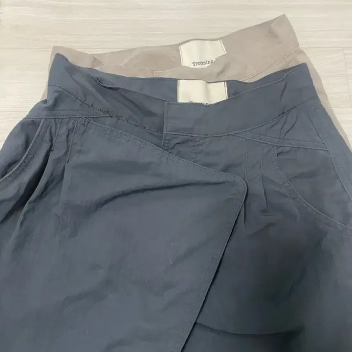 [BUNJANG] Trimingbird Oblique Wrap Pants Charcoal / 트리밍버드 오블리크 랩 팬츠 차콜
