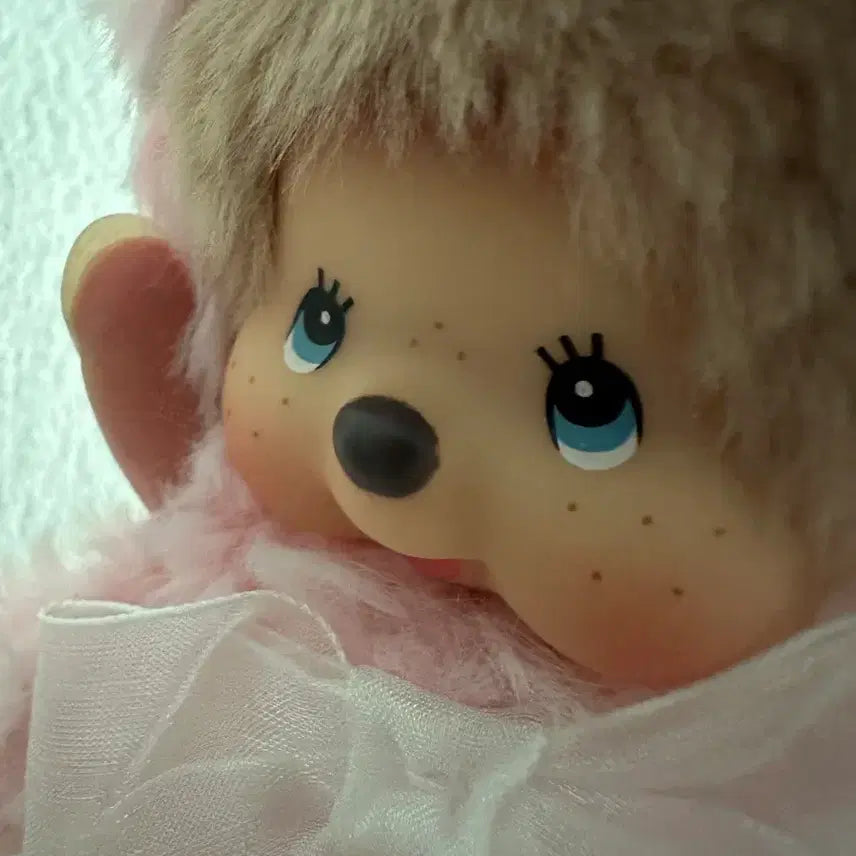 [BUNJANG] Pink Bear Monchhichi Beaded Charm Keychain / 핑크베어 몬치치 키링 새상품