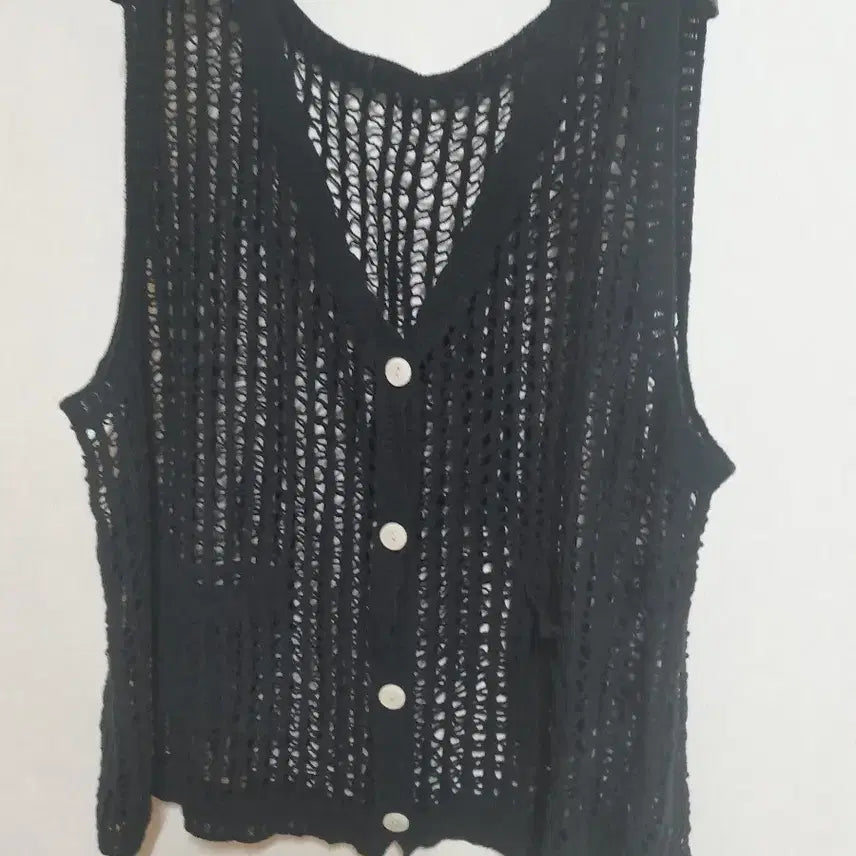 [BUNJANG] Black Cotton Knit Vest / 검정색 면니트 조끼