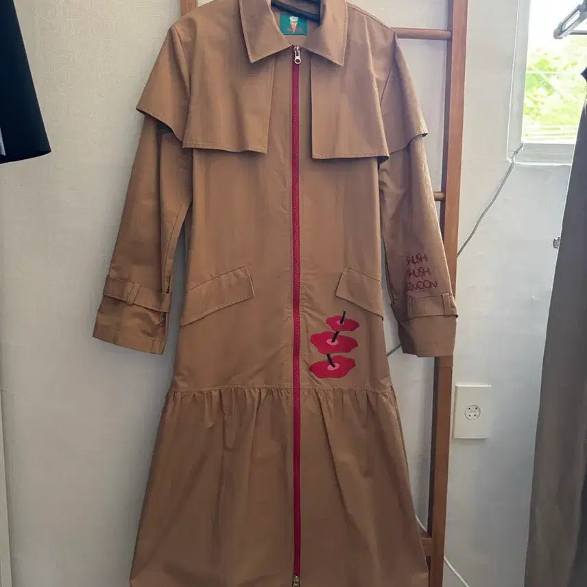 [BUNJANG] SINE Design Flare Zip-up Trench Coat / 시눈 플레어 집업 트렌치 코트