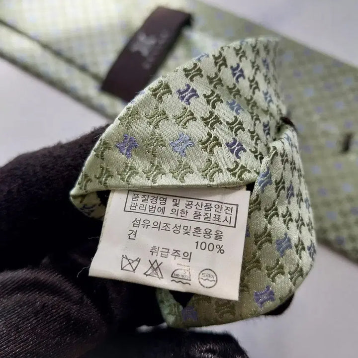 [BUNJANG] Celine Triomphe Jacquard Silk Tie / 셀린느 실크 민트 트리오페 자수 넥타이 9.1cm A+등급 K2556