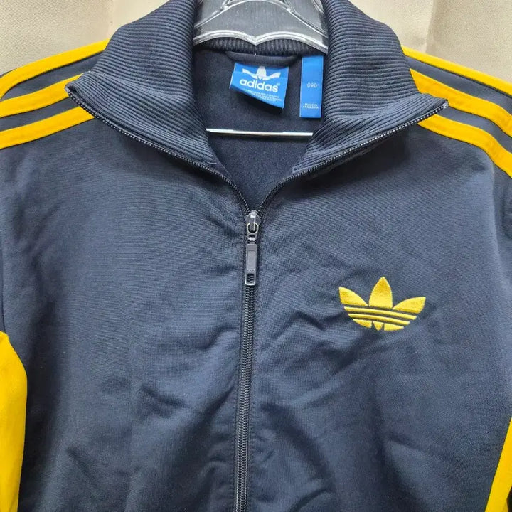 [BUNJANG] Adidas Navy/Yellow Three Stripes Track Top / 아디다스 네이비/옐로우 삼선 트랙탑