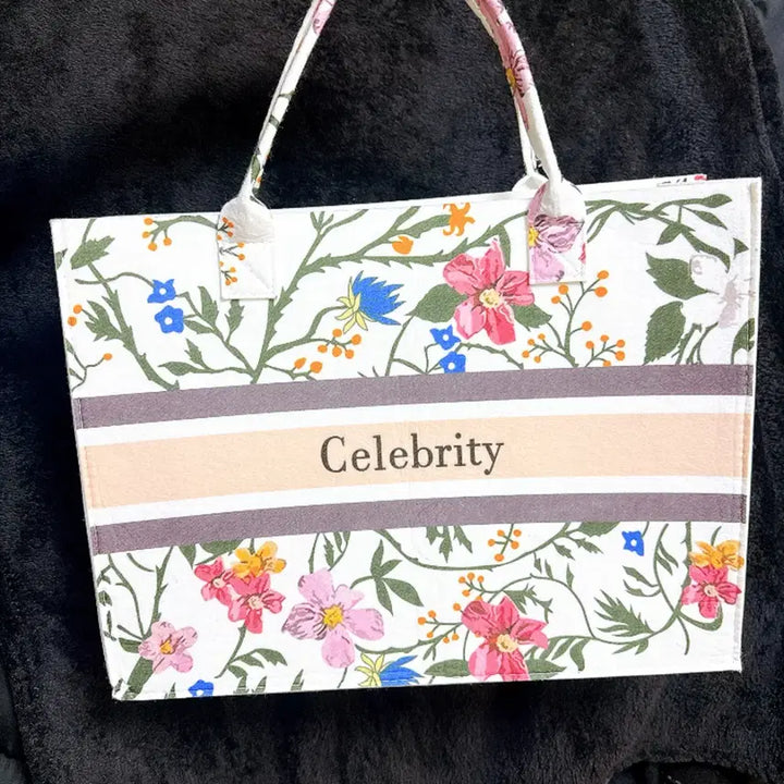 [BUNJANG] Celebrity Flower Pattern Tote Bag / 플라워 패턴 Celebrity 토트백
