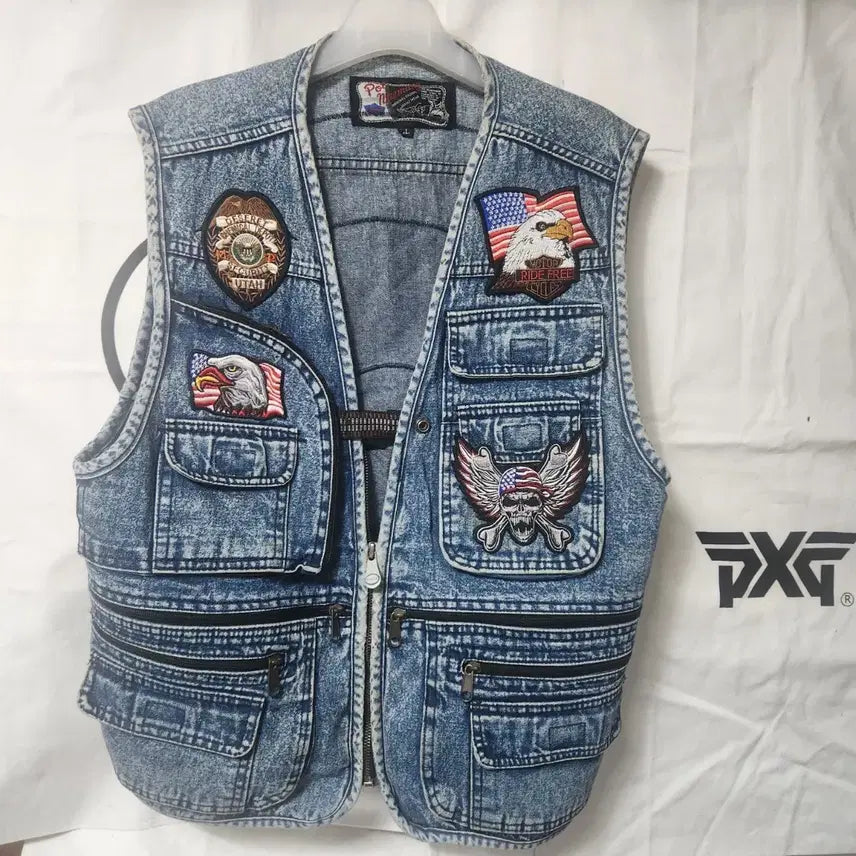 [BUNJANG] Harley-Davidson Denim Washed Vest, Size L / 할리데이비 데님 워싱 조끼  LL 사이즈