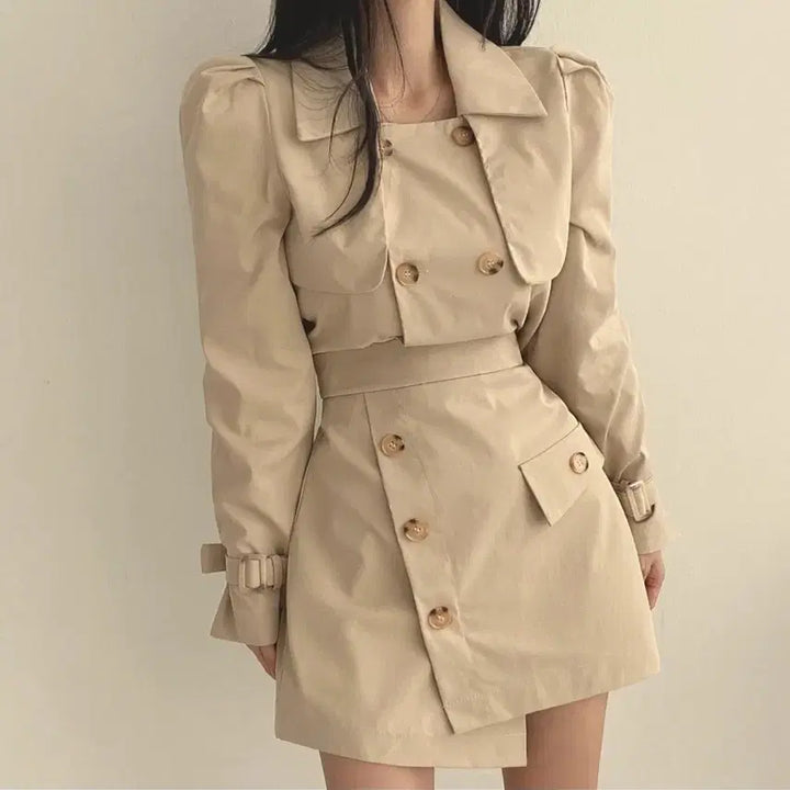 [BUNJANG] 트렌치자켓+스커트 / 트렌치자켓+스커트
