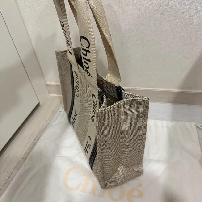 [BUNJANG] 끌로에 Chloe 토트백 우디 카바스백 네이비/캔버스백 / 끌로에 Chloe 토트백 우디 카바스백 네이비/캔버스백