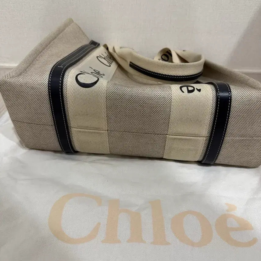 [BUNJANG] 끌로에 Chloe 토트백 우디 카바스백 네이비/캔버스백 / 끌로에 Chloe 토트백 우디 카바스백 네이비/캔버스백