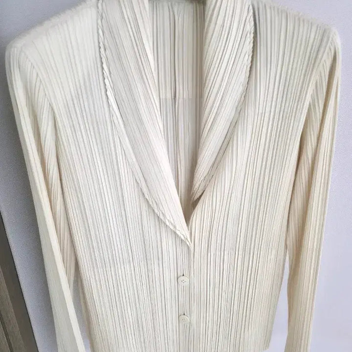 [BUNJANG] Pleats Please Beige Cardigan Jacket / 플리츠플리즈 자켓