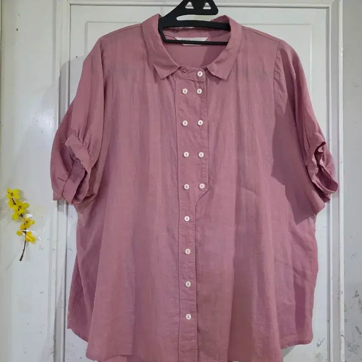 [BUNJANG] Linen Blouse / 여름 고급스런 마 린넨  블라우스  깨끗해요  가슴단면56