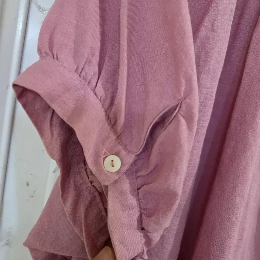 [BUNJANG] Linen Blouse / 여름 고급스런 마 린넨  블라우스  깨끗해요  가슴단면56