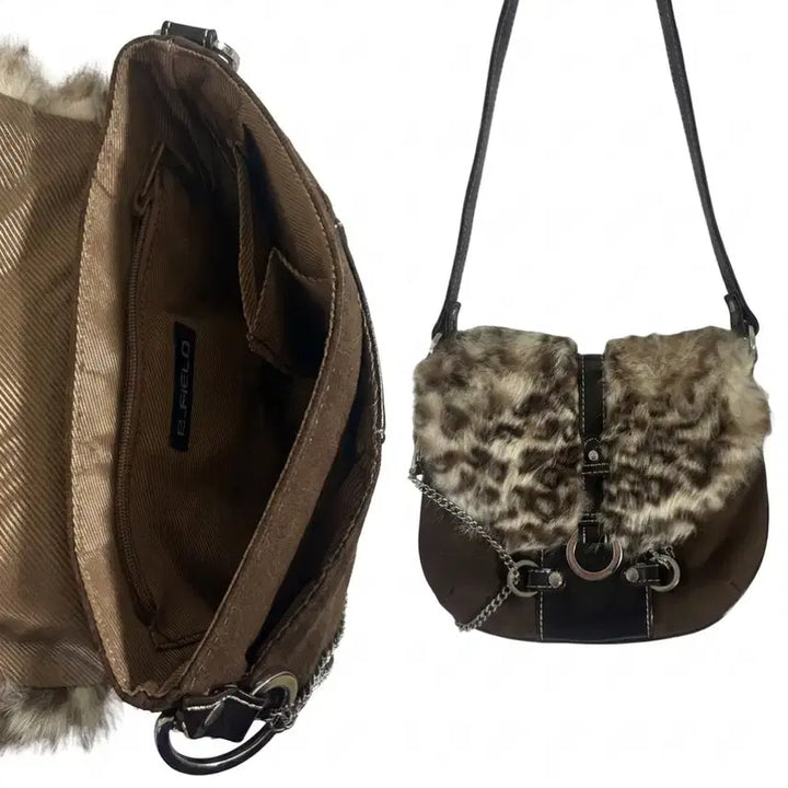 [BUNJANG] Y2K Leopard Print Crossbody Bag / y2k 갸루 호피 크로스백